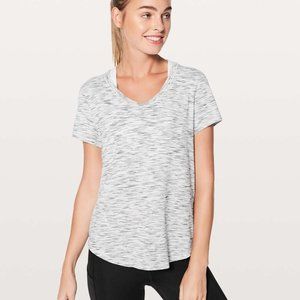 Lululemon Meant To Move Tee Tiger Space Dye Black white size 10